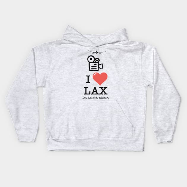 I Love LAX Los Angeles airport Kids Hoodie by Woohoo